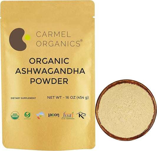 CARMEL ORGANICS Organic Ashwagandha Root Powder, 16 Oz 1 Lbs