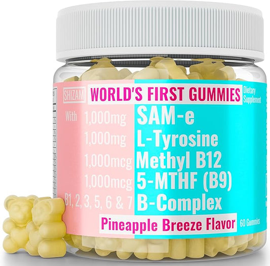 SAM-e & L-Tyrosine Gummies 1000mg Each B12 & 5-MTHF, Supplement/Supplements 1000 750 750 500 500 400 400 250 250 mg 400mg 500mg 500mg 750mg 750mg