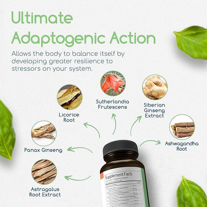 Adaptogen Immune, Adaptogens Supplements, Ashwagandha Supplements 120 Capsules