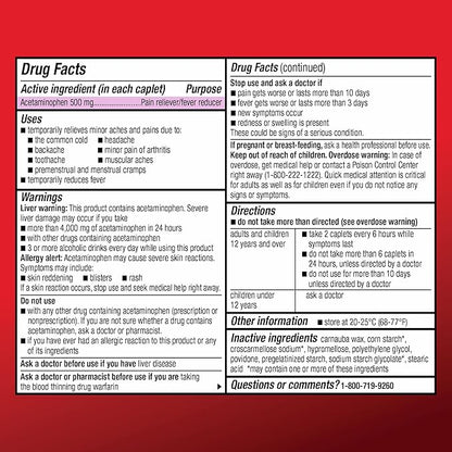 Amazon Basic Care 500 mg, 100 Count (2 Pack 50)