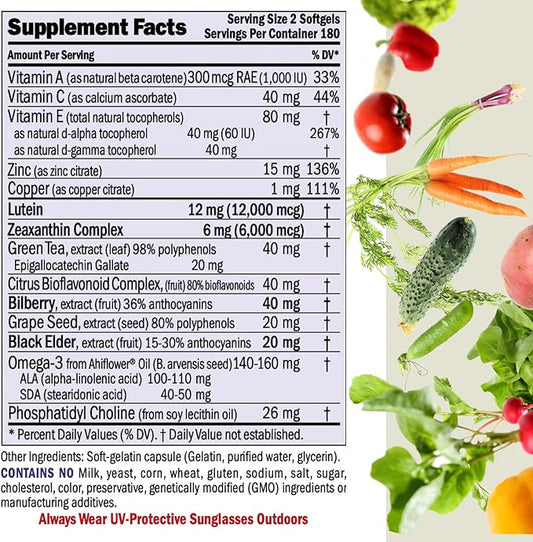 ANDREW LESSMAN Ultimate Eye Support 30 Softgels 12mg Lutein, 6mg Zeaxanthin,