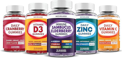 PAYÉ Vitamin D Gummies, D3, 10,000 IU (250 mcg) per Serving, Dietary Supplement for Bone, Teeth, Muscle and Immune Health Support Kids and Adults* - 140 Count