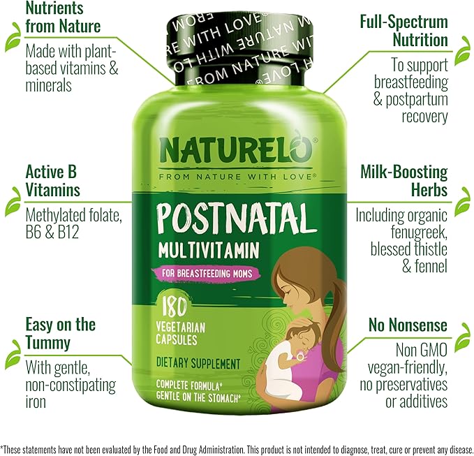 NATURELO Postnatal Multivitamin (180 Count 1))