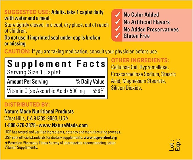 Nature Made Vitamin C 500 mg 100 Count 3)
