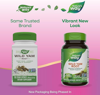 Nature's Way Wild Yam Root, Traditional 850 mg 100 Vegan