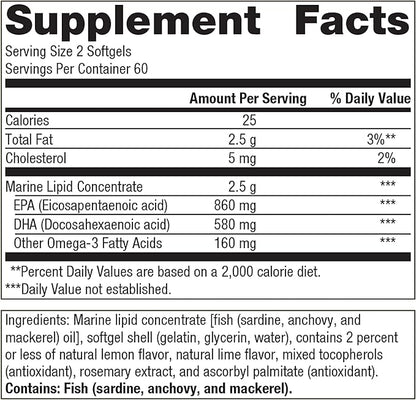 Metagenics OmegaGenics Fish Oil EPA-DHA 720- Omega-3 Fish 120 Softgels