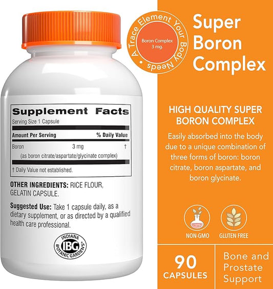 Botanic Choice Super Boron Complex (3mg) 3 Forms (90 Capsules)