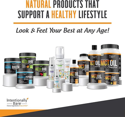 Intentionally Bare Organic MCT Oil Capsules - 70% C8 MCT Oil & 30% C10 MCT Capsules Unflavored for Keto Low Carb and Paleo Diet - MCT Oil C8 & C10 for Energy Mood & Focus - Non-GMO 300 Softgels