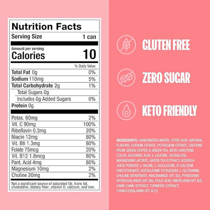 ZOA Zero Sugar Energy Drinks, White Peach - Sugar Free with Electrolytes, Healthy Vitamin C, Amino Acids, Essential B-Vitamins, and Caffeine from Green Tea - 12 Fl Oz (12-Pack)