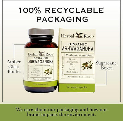 Herbal Roots Ashwagandha Capsules 1,000mg per 60 Vegan