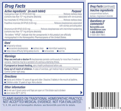 Boiron SleepCalm Sleep Aid for Deep, 60 Count