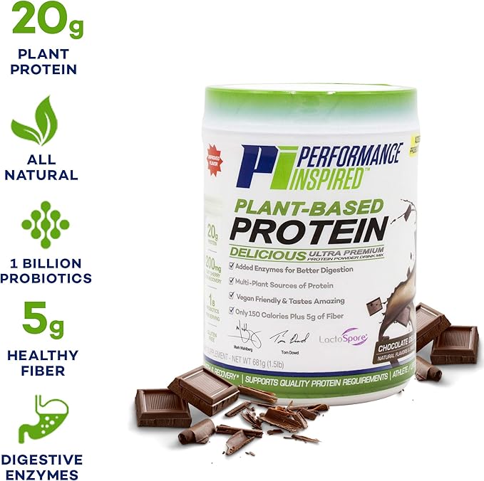 Performance Inspired Nutrition Plant Protein Powder 20G - 1B Probiotics 1.5lb