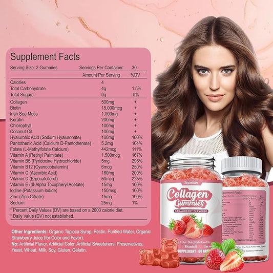 Collagen Gummies with Vitamin C, Zinc 60 Gummies