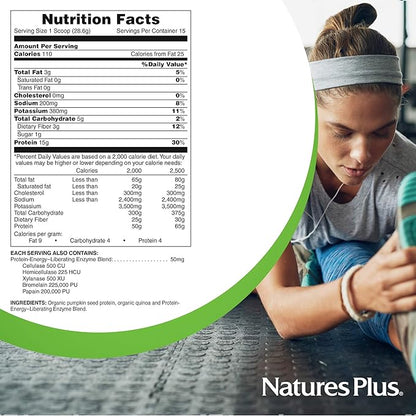 NaturesPlus Organic Pumpkin Seed Protein .95 lbs 15 Servings