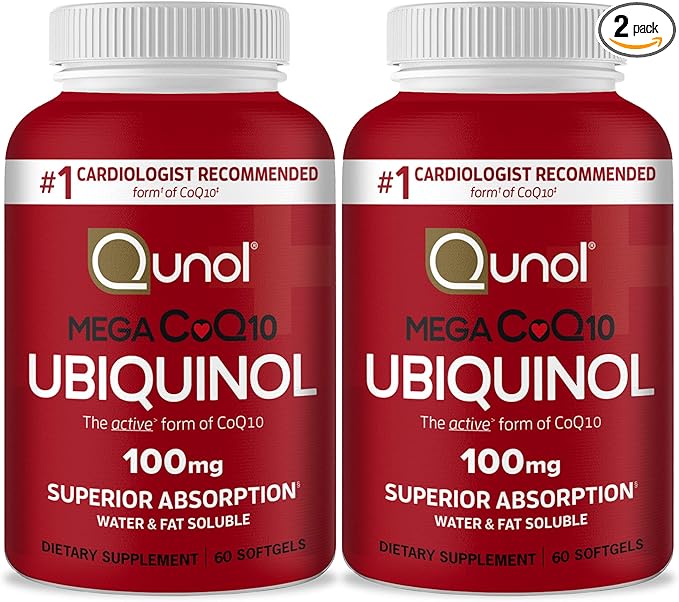 Qunol Ubiquinol CoQ10 100mg Softgels, Mega 100mg - Q10 for 4 Month 60 Count 2)