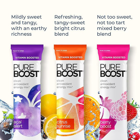 Pureboost Clean Energy Booster, Refreshing Energy B12 Vitamins, 10 Count)