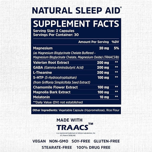 Sleep Fairy Natural Sleep Aid 10mg, L-Theanine, 5-HTP, Valerian