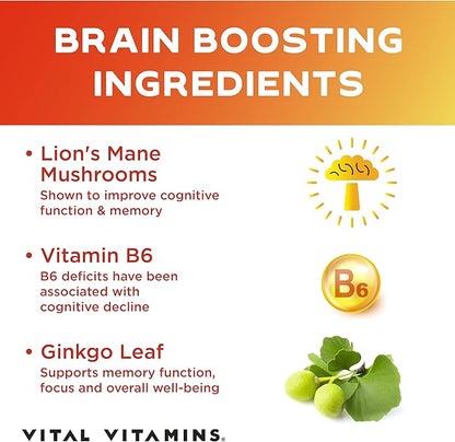 Vital Vitamins Brain Supplements for Memory 60 Coun