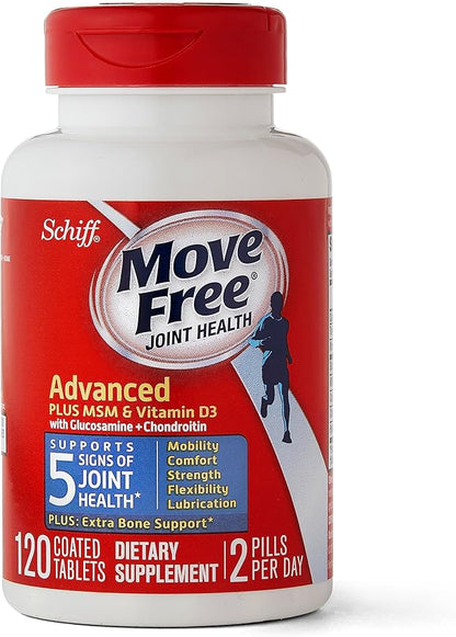 Move Free Advanced Glucosamine Chondroitin MSM D3 Joint 120 Tablets (60 servings)*
