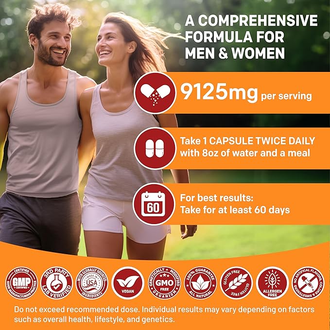 (2-Pack) 19-in-1 Peruvian Maca Root Capsules 9125 mg (240ct)
