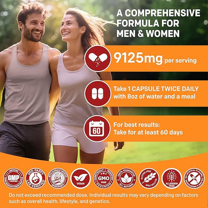 (2-Pack) 19-in-1 Peruvian Maca Root Capsules 9125 mg (240ct)