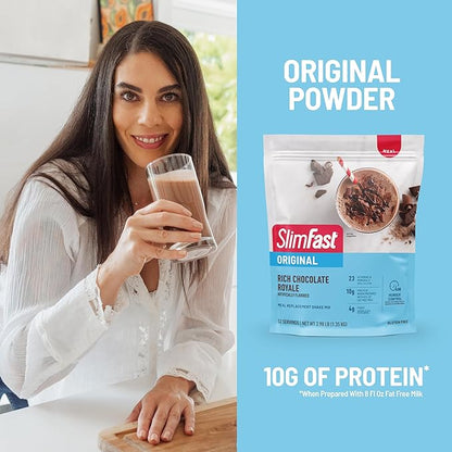 SlimFast Meal Replacement Powder, Original Rich 10g of 52 Servings