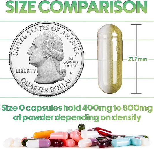 XPRS Nutra Vegan Size 0 Separated Capsules - 1000 Count Premium Empty Capsules Separated in Bags - Clear Separated Empty 0 Capsules - Pill Capsules Empty for DIY Supplement Filling