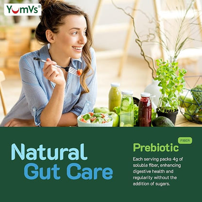 Prebiotic Fiber Zero Gummies by YumVs | Keto Friendly Sugar Free Supplement for Women & Men | 4 g Fiber for Digestive Support | Natural Berry Flavor Chewables-60 Count