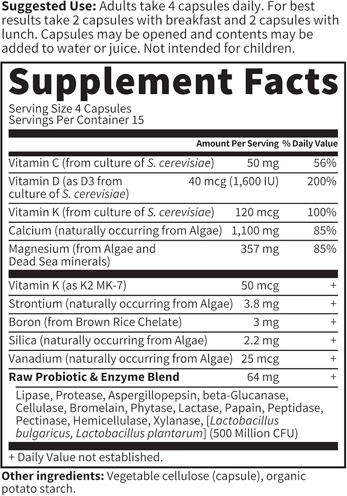 Garden of Life Raw Calcium Supplement K2, Vitamin D3 and 60 Capsules