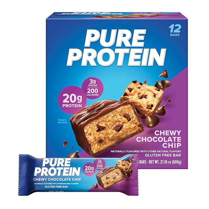 Pure Protein Bars Bundle with Chocolate (19g Protein, 12 Count) (20g Protein, 12 Count)