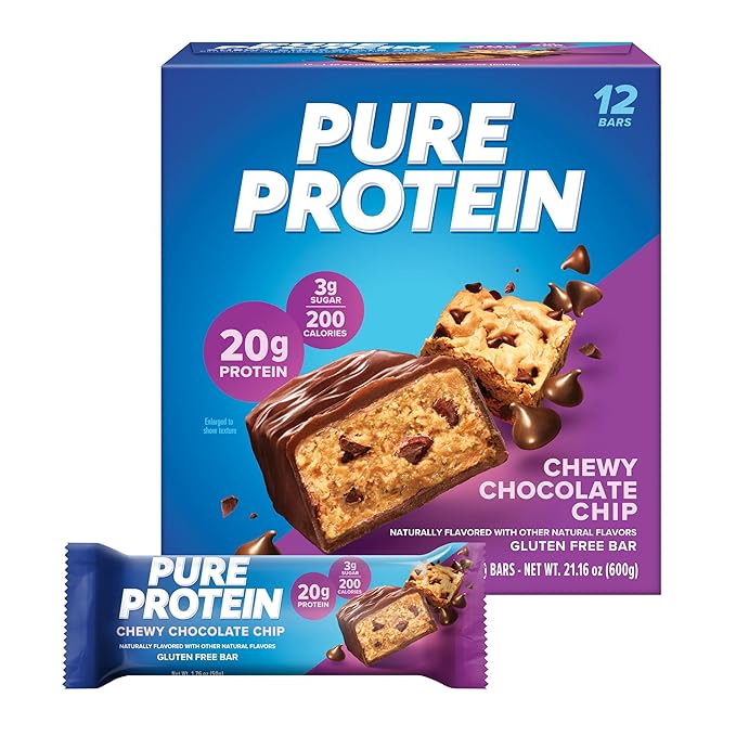 Pure Protein Bars, High Protein, Nutritious 1.76oz (Pack 12), Packaging