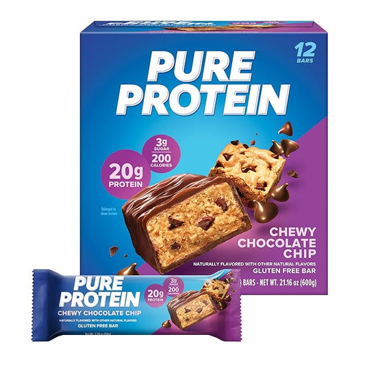 Pure Protein Bars, High Protein, Nutritious 1.76oz (Pack 12), Packaging