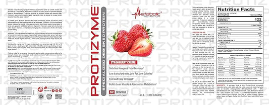 Metabolic Nutrition, Protizyme, 100% Whey Protein 24 Essential 4 Pound (52 ser)