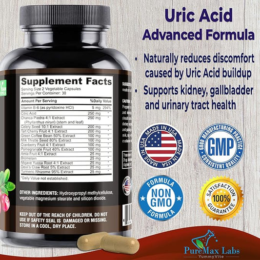 Uric Acid Advanced Formula – Kidney, 60 Capsules
