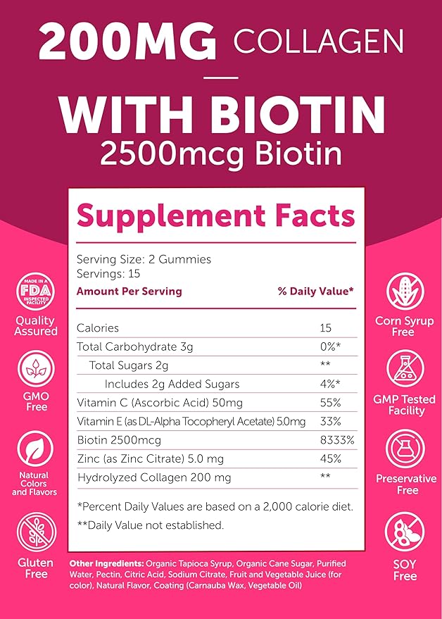 Collagen Gummies for Women and Men 30 Collagen 15 Days