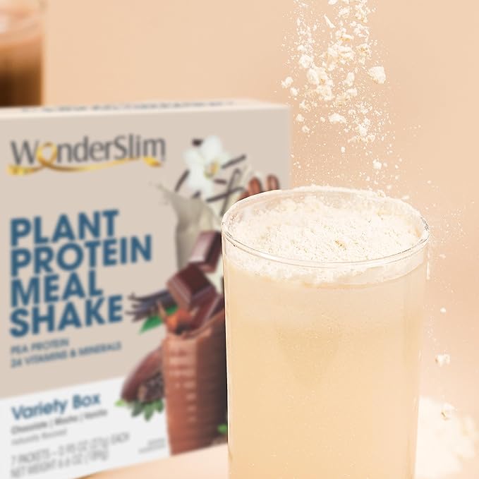 WonderSlim Plant Based Meal Replacement Shake, Vanilla, 15g Protein, Keto Friendly & Low Carb, Low Sugar, Gluten, Soy, & Dairy Free (7ct)