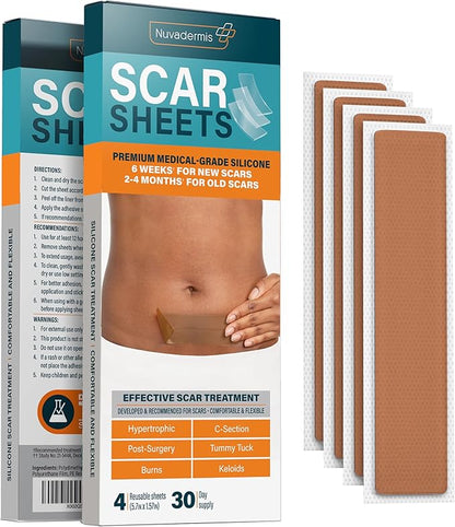 NUVADERMIS Silicone Scar Sheets – Extra 4 –
