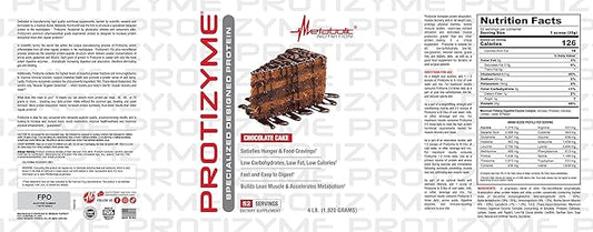 Metabolic Nutrition, Protizyme, 100% Whey Protein 24 Essential 4 Pound, 52 Servings