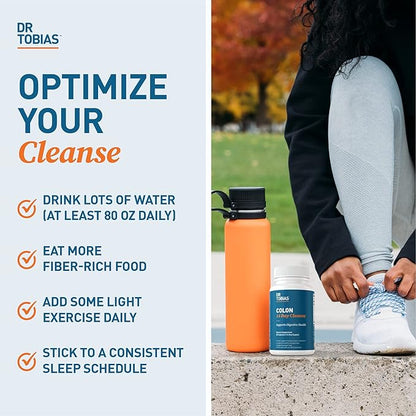 Dr. Tobias Colon 14 Day Cleanse, Advanced Gut Cleanse Detox for Women & Men with Cascara Sagrada, Psyllium Husk, Senna Leaf & Probiotics, Non-GMO Colon Cleanse, 2 Bottles of 28 Capsules (1-2 Daily)