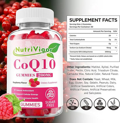 CoQ10 Gummies, Coenzyme Q10 Supplement 200mg, CoQ10 Supplement 120 Count