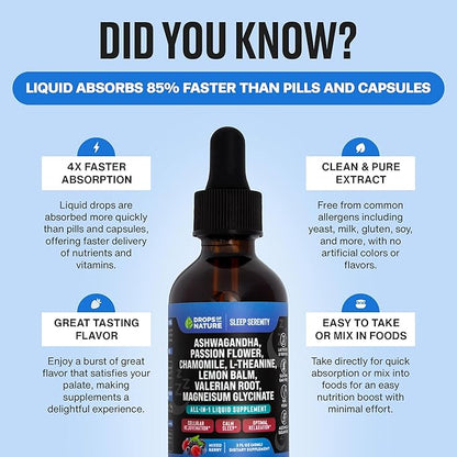 Magnesium Glycinate & Ashwagandha Liquid Drops 60mL)
