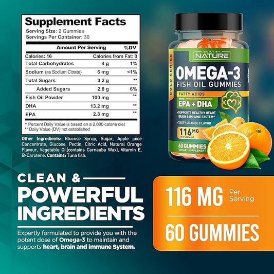 Omega 3 Fish Oil Gummies 3 Fish 60 Gummies, 30 Day