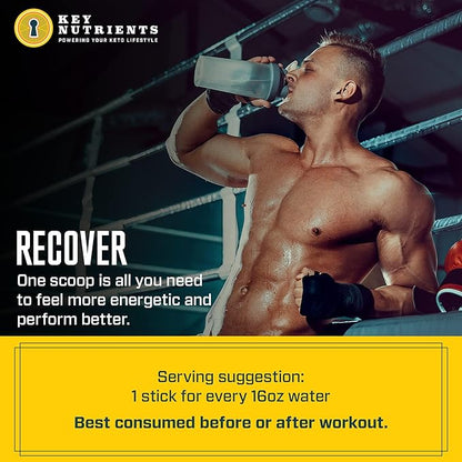 KEY NUTRIENTS Multivitamin Electrolytes Powder Packets - Tropical Peach Mango Post Workout and Recovery 40 Pack Hydration Packets - No Sugar, No Calories - Travel Hydration Powder