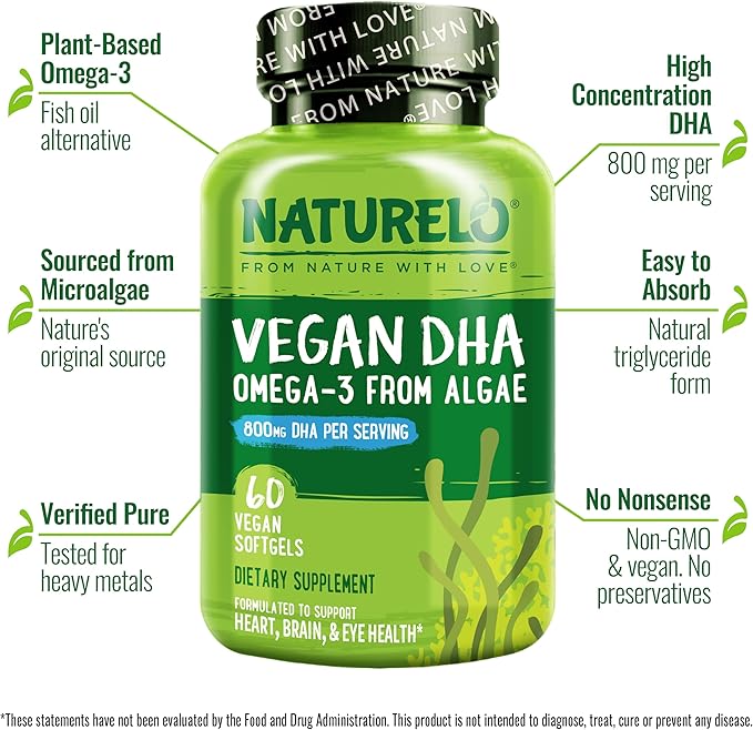 NATURELO Vegan DHA 3 Oil 60 Softgels
