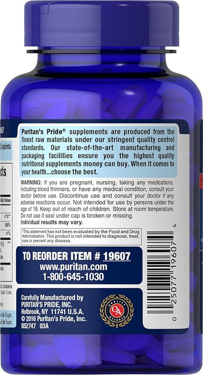 Puritan's Pride Triple Strength Glucosamine Chondroitin D3 Caplets, 80 Count