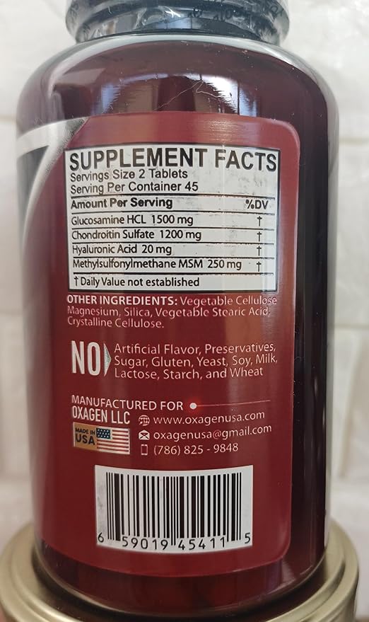 Glucosamine chondroitin msm hyaluronic Acid Oxa-Flex 90 tab