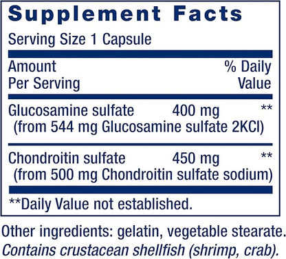 Life Extension Glucosamine/Chondroitin Capsules for healthy 100 capsules