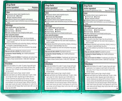 FamilyCare Nasal Relief Spray, Pump Mist, 12 Hours, 3 Pack