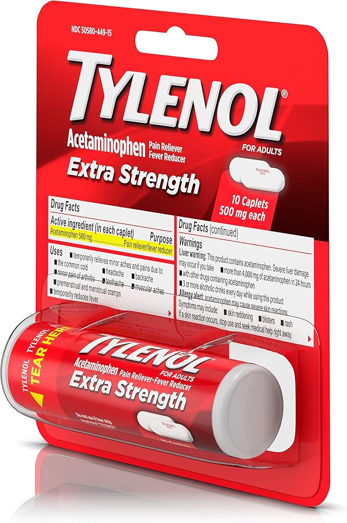 Tylenol Extra Strength Caplets with 500 10 ct