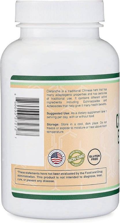 Cistanche Tubulosa Extract 500mg Per Serving (120 Capsules) Cistanche Testosterone Supplement for Men (Standardized to Contain Echinacosides and Acteosides) by Double Wood